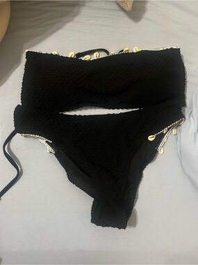 Zaful Black Bikini Set with Textured Fabric